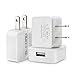 USB Wall Charger 1A/5V Universal USB AC Power Adapter Travel Home Wall Charger (3 Pack-White)