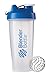 BlenderBottle Classic Shaker Bottle Perfect for Protein Shakes and Pre Workout, 28-Ounce, Clear/Blue