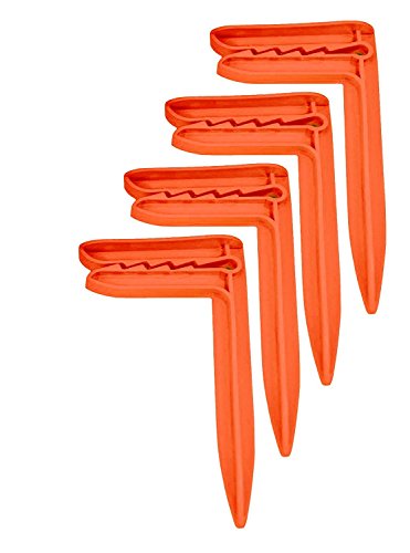 Wenosda Beach Towel Anchor Stakes Clips Blanket Picnic Fasten Pegs Set for Camping Travel & Beach Day (green + orange)