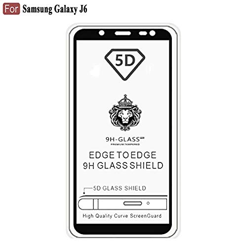 CEDO Full Glue Coverage Edge to Edge Tempered Glass Screen Protector for Samsung Galaxy J6 (2018) (Black)