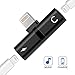 Splitter Compatible with iPhone 7, 7 Plus, 8, 8 Plus, X, iPad,iPad Pro, 2 in 1 Dual Headphone Jack Audio + Charge Cable Adapter,Work with iOS 12 or Later, Sync,Music Control