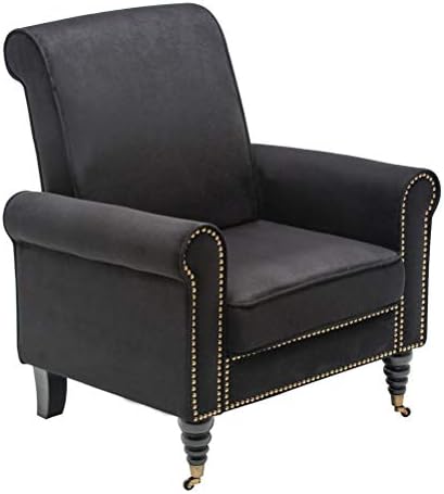 Modern Settee Bench Banquette loveseat Sofa Button Tufted Fabric Sofa Couch Chair 2-Seater (Black)
