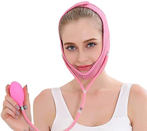 Aimire Inflatable V Face Line Belt Chin Cheek Slim Lift Up Anti Wrinkle Mask Ultra-thin Strap Band (Pink)