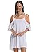 Choies Women's Cut Out Cold Shoulder Lace Trumpet Sleeve Spaghetti Strap Dress Top