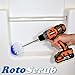 RotoScrub Long Reach Drill Brush Attachment, All Purpose for Car Tires, Toilets, Corners, Edges, Hard to Reach Areas, Heavy Duty Bristles