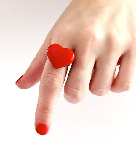 Valentine heart ring Amazon.com: Valentines Day red heart ring : Handmade Products