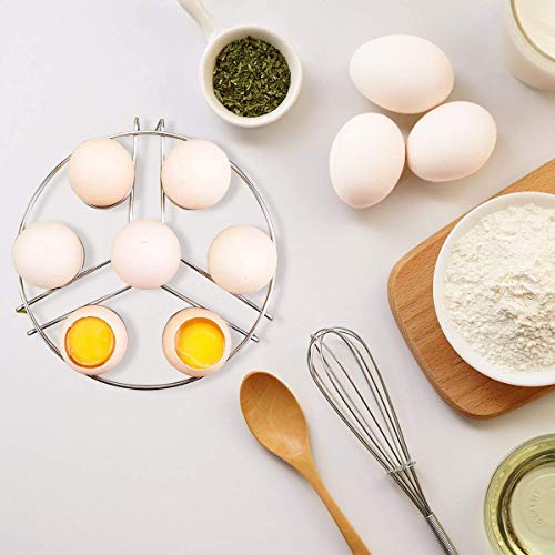 HouseHoo Egg Steamer Rack for Instant Pot, Egg Rack, Premium Stainless Steel Egg Rack for Instant Pot Accessories, Kitchen Durable Tool, 2 Sizes Egg Steamer Rack Compatible with Instant Pot (2 Pack) (Unstackable)