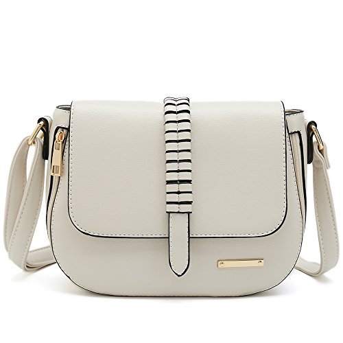 White Cross Over Bag. DukeTea Small Circular Crossbody Purse for Teen