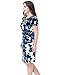 Chicwe Women's Plus Size Floral Printed Casual Dress - Round Neck Short Sleeves Knee Length
