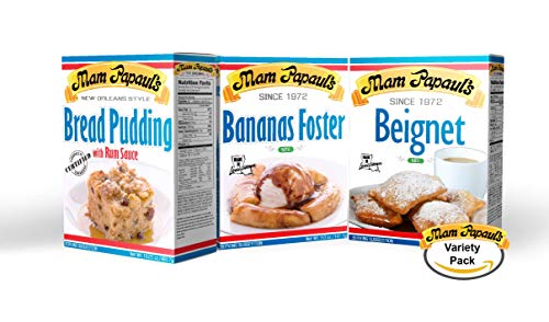 Dessert Combo Pack (1) Bread Pudding Mix, (1) Bananas Foster Mix, (1) Beignet Mix