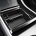 CupHolderHero Compatible with Tesla Model 3 Accessories 2017-2019 Premium Custom Interior Anti Dust Center Console Organizer Tray with Liner Mats, 3-pc Set (Solid Black)
