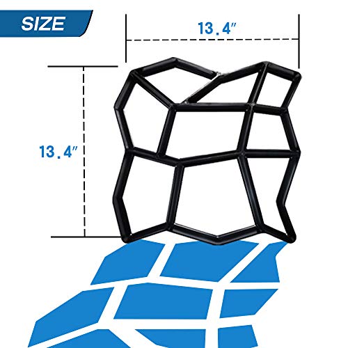 CJGQ 13.4"x13.4"x1.42" Walk Maker Reusable Concrete Path Maker Molds