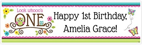 Moxzie Owl 1st Birthday 5 Ft. Large Personalized Banner