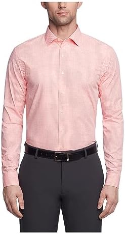 kenneth cole unlisted men's slim fit solid dress shirt Kenneth Cole Unlisted Mens Dress Shirt Big and Tall Solid 22 Neck 34-35 Sleeve Medium Blue