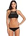 Ekouaer Bikini Sets Womens 2 PC Mesh Crochet Swimsuits High Neck Bathing Suits S-XXL