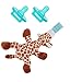 2-Pack Safe Infant Pacifiers, STAR-FLY No Toxicity Removable Pacifiers Holder with Stuffed Animal Toy Baby Orthodontic Nipples for Boy and Girl(Giraffe)