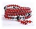 TamLyn Concepts 108 Natural Gemstone Carnelian and Black Onyx Prayer Beads Necklace - Japa Mala Wrap Bracelet for Meditation - Includes Remote Reiki Session