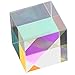 StayMax X-Cube RGB Prism Dispersion Prism for Physics and Decoration 1.33inX1.33inX1.33in(3.4x3.4x3.4cm)