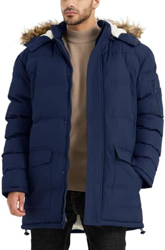 JAWERU Mens Long Winter Coats Warm Water Resistant Jackets