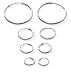 4-Pairs Cartilage/Nose/Lips Sterling Silver 925 Small Endless Hoop Earrings 10mm, 12mm, 14mm & 20mm