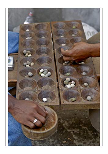 robertharding A1 Poster of Men Playing Kalah (Kalaha) (Mancala), a Game in The mancala Family, Moron
