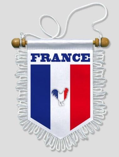KOO Interactive - France - 5 x 6 inch - Car and wall Flag Pennant Banner