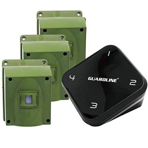 Guardline Wireless Driveway Alarm 3 Motion Detector Alarm Sensors & 1