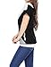 Allegra K Women Boat Neck Short Sleeve Color Block Tee Shirts White M
