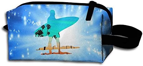 Sunshine Palm Tree Surffing Travel Cosmetic Bag Portable Organizer Multifuncition Handbag