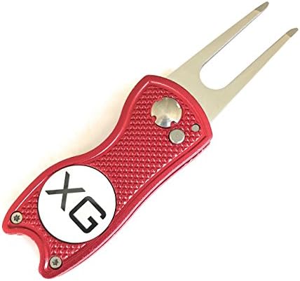 Xtreme Golf Divot Tool - Stainless Switchblade With Detachable Ball Marker (Red)