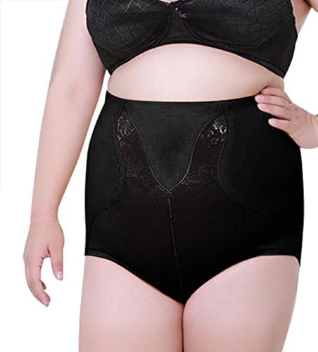 Niyatree Women's Plus-Size Unbelievable Comfort Plus Hi Waist Brief Cotton Elastic Girdle Shapewear Panties 4XL Black