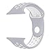 Ocydar Apple Watch Band 38mm, Soft Silicone Nike+ Sport Style Replacement iWatch Strap Band for Apple Watch Series 1 Series 2, Apple Watch Nike+, S/M Size - Silver / White
