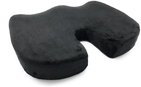 WONDERLING Orthopedic Memory Foam Seat Cushion Help Relieve Sciatica Back Tailbone Chronic Back Lumbar Pain Support Posture Spine Health Office Chair Car Truck Driver Seat Wheelchair Non Slip Bottom