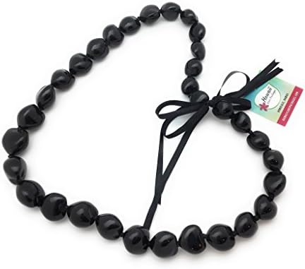 Hawaiian Kukui Nut Necklace Lei 32" Long - High Gloss, Hand Selected Nuts, Adjustable Length