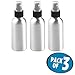 mDesign Aluminum Rustproof Spray Bottles - Mister, Essential Oils, Cleaning Products Solutions, Aromatherapy - 4-oz, Pack of 3, Brushed Aluminum/Black