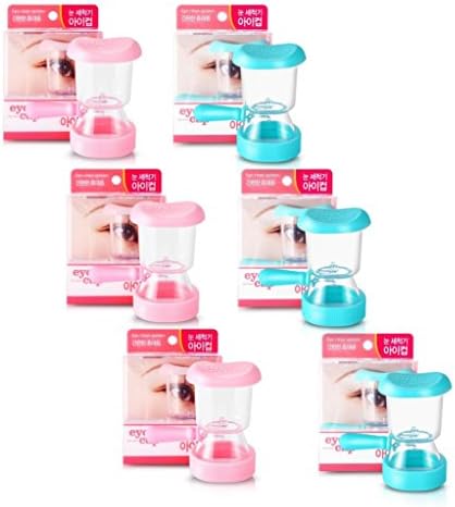 Eye Cup Korea Tritan Copolyester (BPA Free) Eye Clean System with Pressing Pipet Eye Wash (#Blue 3ea + Pink 3ea)