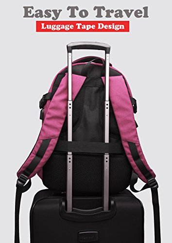 Anti-theft Laptop Backpack, Loaged Business Bags with USB Charging Port Water Resistant School Bookbag for College Travel Backpack for 15.6-Inch Laptop and Notebook (Purple)