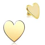 24k Gold Plated Heart dermal top plated over 316l Surgical Steel (14g) (1 piece) (gold)