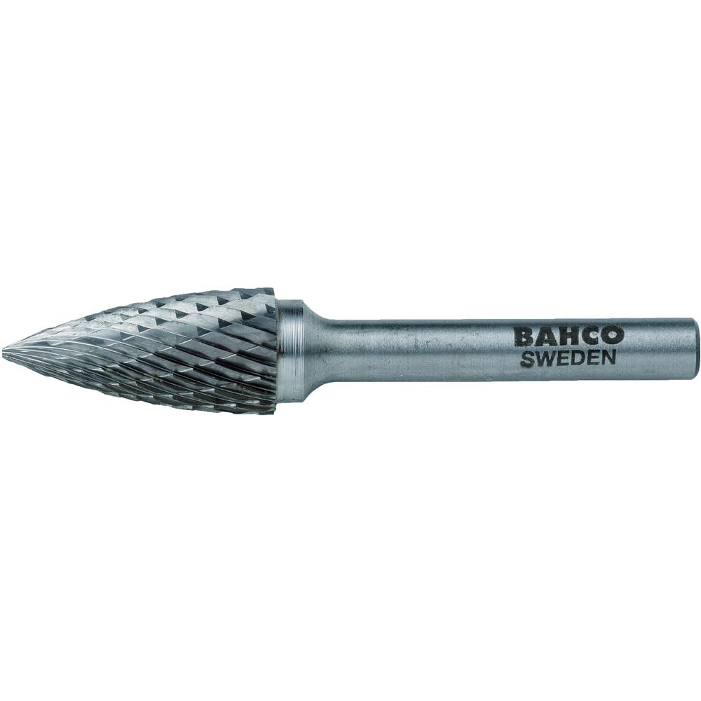 Bahco G0613M03X Tungsten Carbide Medium Rotation Burr in Bullet Shape with 16/8 Tooth, 0 V, Silver