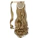 Wrap Around Synthetic Ponytail One Piece Heat Resistant Magic Paste Pony Tail Long Wavy Curly Soft Silky for Women Lady Girls 17'' / 17 inch (ash blonde)