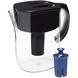Brita Pitchers 060258355093 Brita Water Pitcher with 1 Longlast Filter, BPA Free-Everyday, Large 10 Cup, Black