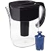 Brita Pitchers 060258355093 Brita Water Pitcher with 1 Longlast Filter, BPA Free-Everyday, Large 10 Cup, Black primary