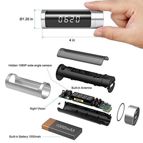 Hidden Spy Camera Clock Cam, WiFi 1080P Aluminum Alloy IP Network