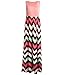 Yidarton Womens Wave Striped Summer Beach Dress Party Long Maxi Dresses Rose Large