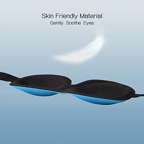 Lonfrote Deep Molded Sleep Mask, with ear plug and carry pouch lightweight & comfortable eye mask, Super Soft Material (Cyan) Beauty & Personal Care, Skin Care, Eyes, Masks & Pillows