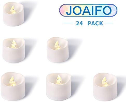 Flameless LED tea light soft blinking light source,electronic candle for up to 100 hours,holiday light-Flameless Wax Candle for party and home ,provided by JOAIFO (24, warm white)