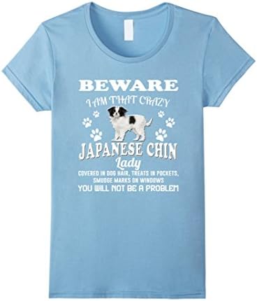 Womens Japanese Chin Shirt Dog Lover Clothes Mom Tee Dad T Shirt XL Baby Blue