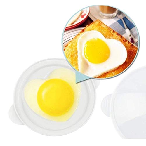 4 Grids with Cover Heart Shaped Egg Steamer,Kitchen Microwave Egg Poacher,BPA Free, Dishwasher Safety