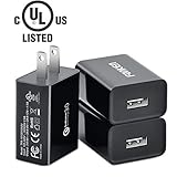 [3-Pack] Quick Charge 3.0, FONKEN 18W 3A USB Wall Charger QC 2.0/3.0 Adapter Fast Charger Block Compatible for Samsung S10/S9/S8/Note 8/7, LG G5, Nexus 9,HTC 10, iPhone, iPad, Wireless Charger (Black)