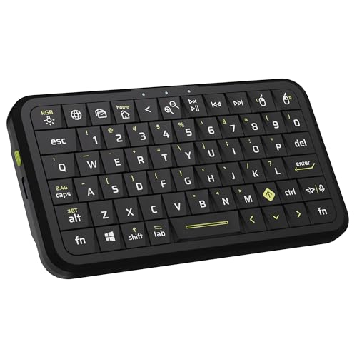 Phistone Mini Keyboard with Triple Mode (2.4G/Bluetooth/USB-C),RGB Backlit with Memory, Air Mouse, Ultra-Slim Portable, Compatible with Tablet/PC/Smart TV/Phone (iOS/Android/Windows/Mac) at Amazon